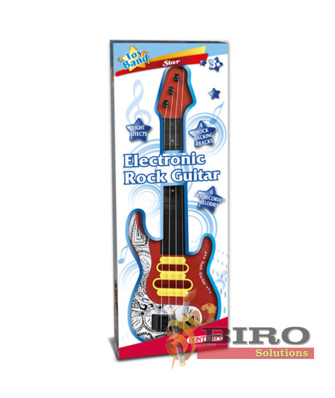 BT Chitară electrică rock, roșu/negru/albă, 46661